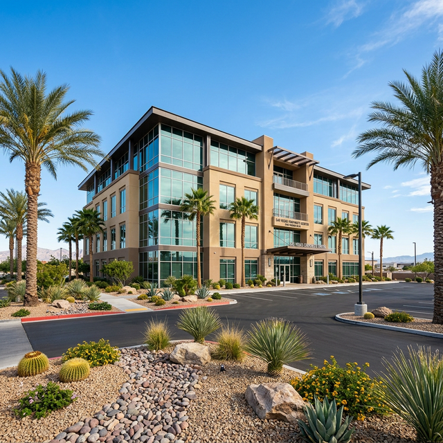 Commercial Property in Las Vegas with Desert Landscaping